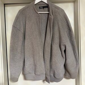 Zara Gray Bomber Jacket